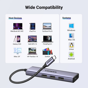 يوجرين CM511 موزّع USB-C خمس منافذ مع HDMI بدقة 4K  للبيع في مصر من خلال Games2Egypt