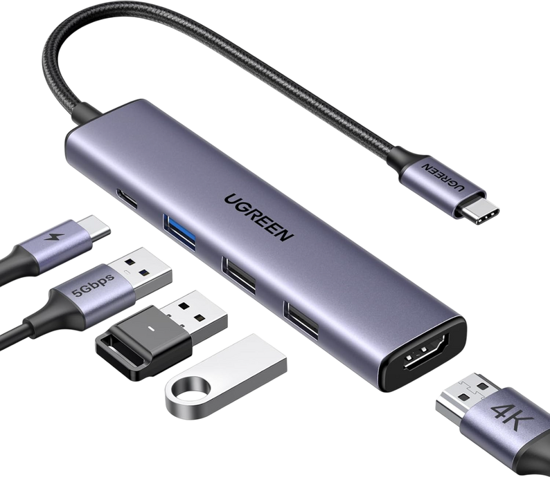 يوجرين CM511 موزّع USB-C خمس منافذ مع HDMI بدقة 4K  للبيع في مصر من خلال Games2Egypt