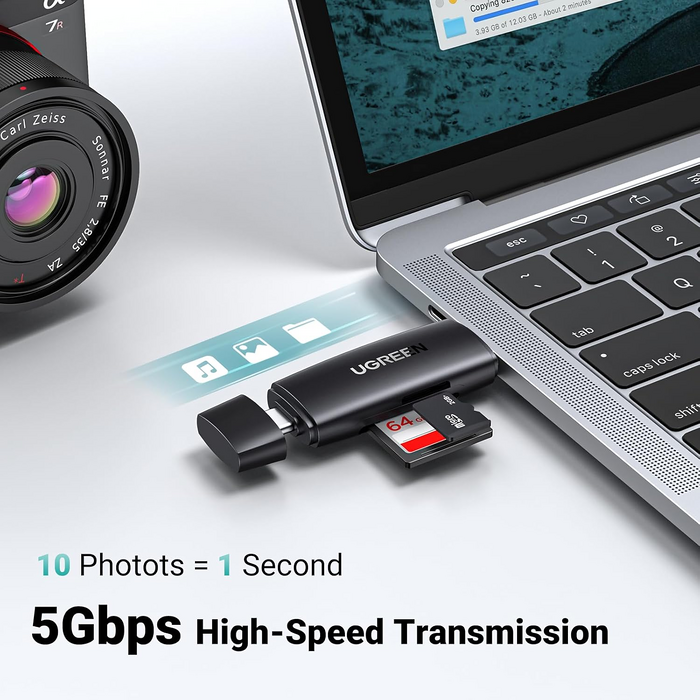 يوجرين CM304 قارئ بطاقات 2-في-1 USB 3.0 وUSB-C لبطاقتي SD/TF  للبيع في مصر من خلال Games2Egypt