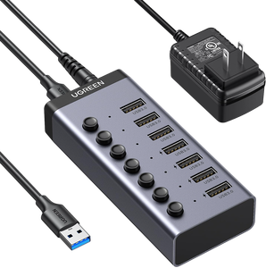UGREEN Powered Switch Hub USB-C to 7-Port USB-A 3.0 Hub DC 12V  -  for sale in Egypt from Games2Egypt