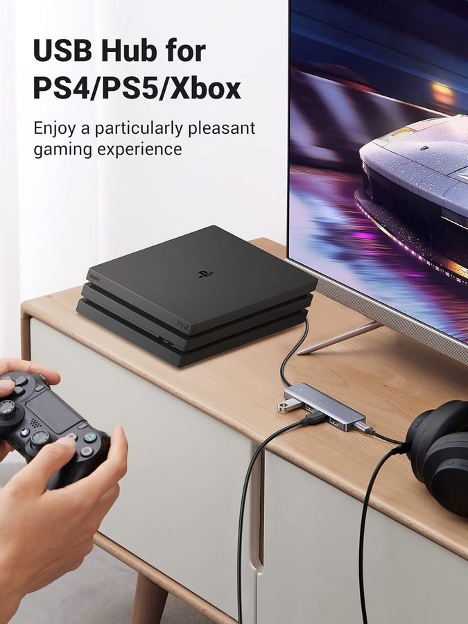 يوجرين USB 3.0 إلى هاب 4 منافذ USB 3.0 مع مزوّد طاقة USB-C (5-في-1) – صورة 5