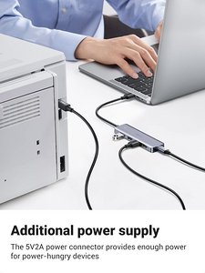 يوجرين USB 3.0 إلى هاب 4 منافذ USB 3.0 مع مزوّد طاقة USB-C (5-في-1)  للبيع في مصر من خلال Games2Egypt