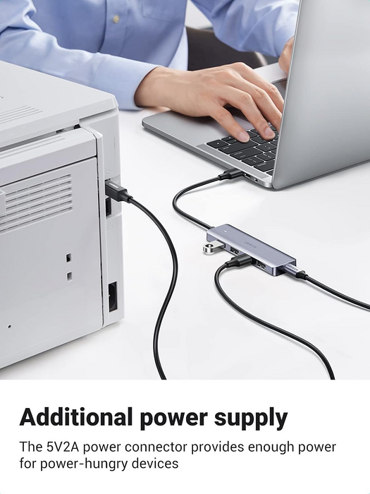 يوجرين USB 3.0 إلى هاب 4 منافذ USB 3.0 مع مزوّد طاقة USB-C (5-في-1)  للبيع في مصر من خلال Games2Egypt
