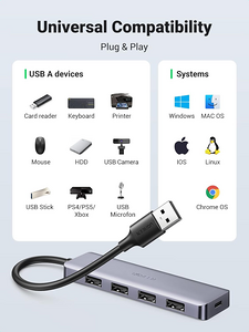 يوجرين USB 3.0 إلى هاب 4 منافذ USB 3.0 مع مزوّد طاقة USB-C (5-في-1)  للبيع في مصر من خلال Games2Egypt