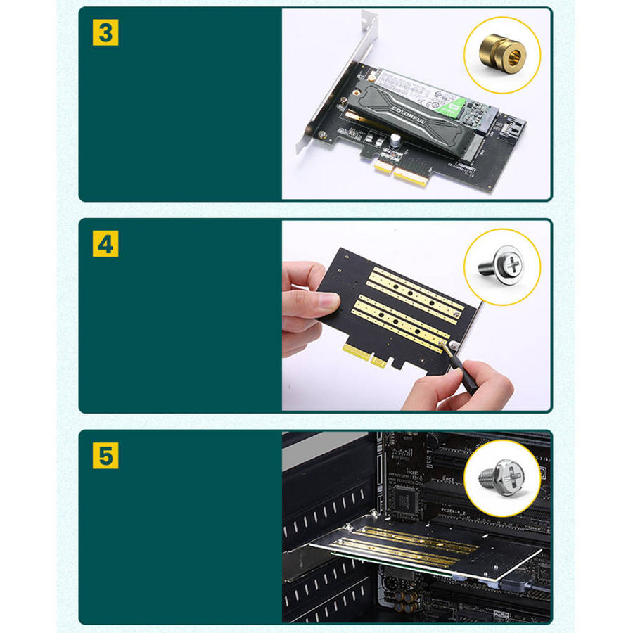 يوجرين كارت توسعة محوّل CM302 PCIe إلى M.2 إن في إم إي/ساتا – صورة 3