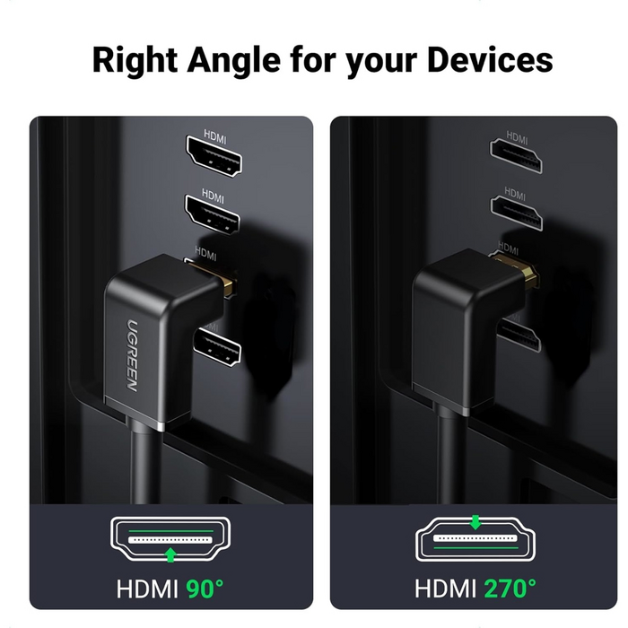 UGREEN HD103 HDMI Cable Right Angle 90 Degree - 2M  for sale in Egypt from Games2Egypt