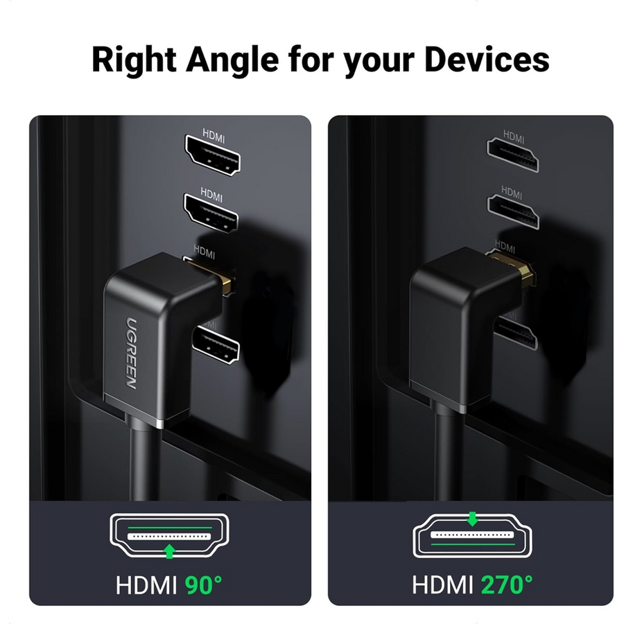 يوجرين HD103 كابل HDMI بزاوية 90 درجة – 2 متر – صورة 2