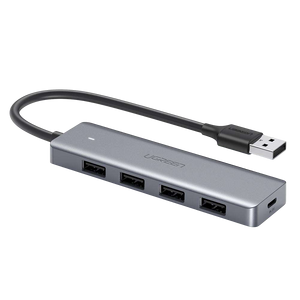 يوجرين CM219 موزّع USB 3.0 بأربع منافذ مع تغذية Micro-USB – رمادي
