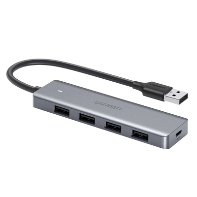 UGREEN CM219 4-USB 3.0 Hub with Micro USB Power Supply - Grey