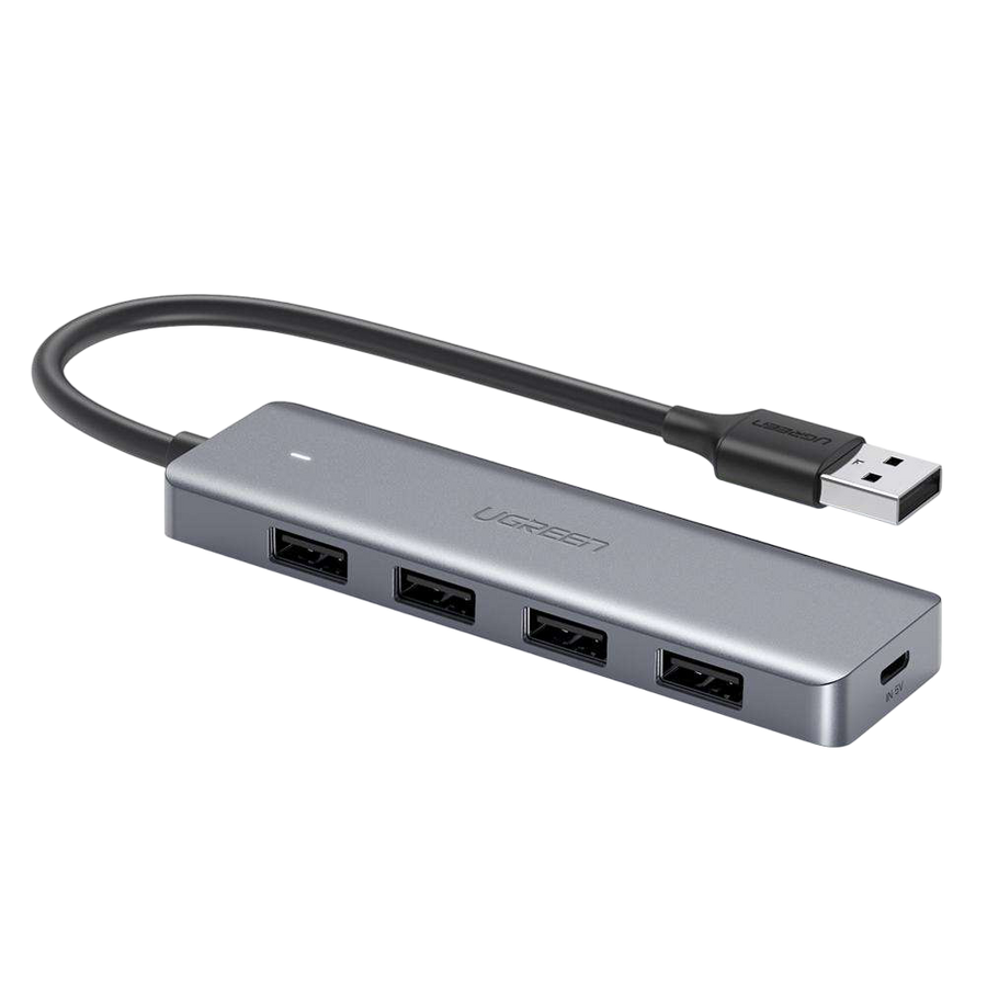 UGREEN CM219 4-USB 3.0 Hub with Micro USB Power Supply - Grey