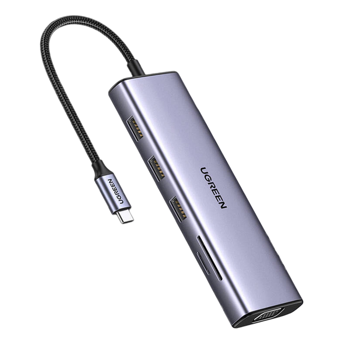 يوجرين CM498 موزّع USB-C عشرة-في-واحد مع 4K HDMI وVGA – رمادي  للبيع في مصر من خلال Games2Egypt