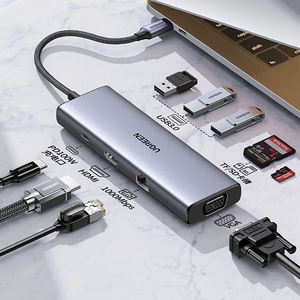 UGREEN CM498 9 in 1 Hub USB-C Dongle With 4K HDMI & VGA - Grey  for sale in Egypt from Games2Egypt