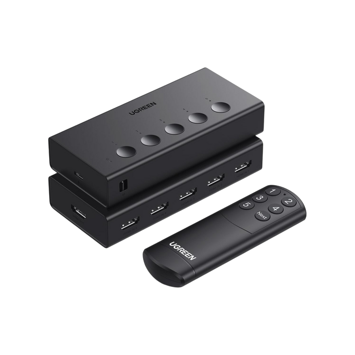 UGREEN CM568 HDMI Switch 5 in 1 Out 4K 60Hz with Remote - Black  for sale in Egypt from Games2Egypt
