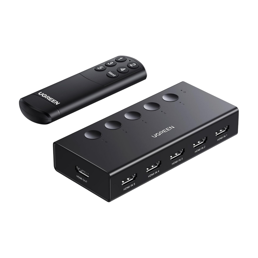 UGREEN CM568 HDMI Switch 5 in 1 Out 4K 60Hz with Remote - Black – image 2