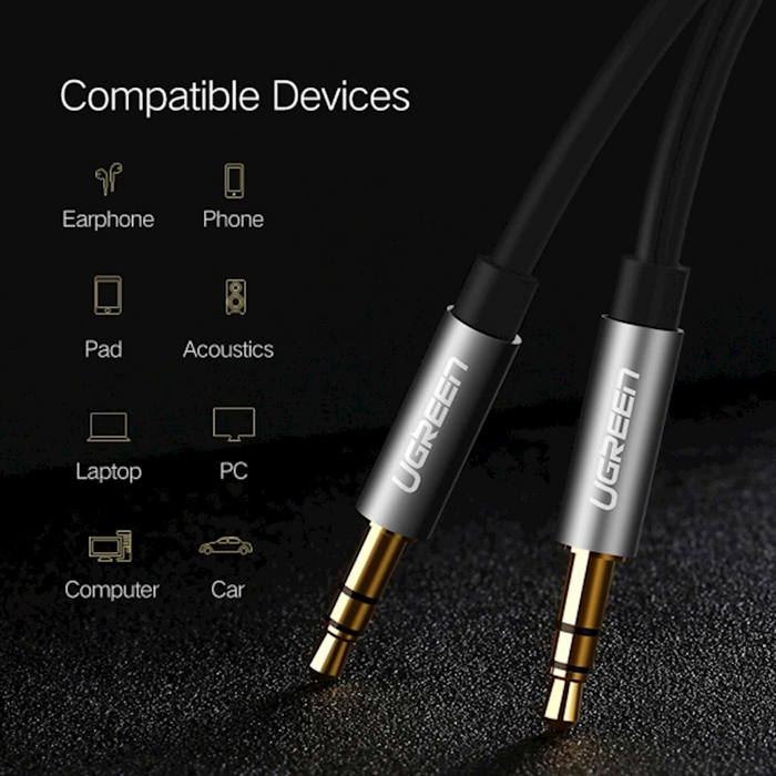 UGREEN AV119 3.5mm Male to 3.5mm Male Cable - 5M - Black  for sale in Egypt from Games2Egypt