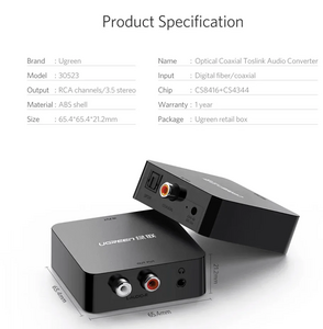 UGREEN Digital To Analog Audio Converter - Black  for sale in Egypt from Games2Egypt