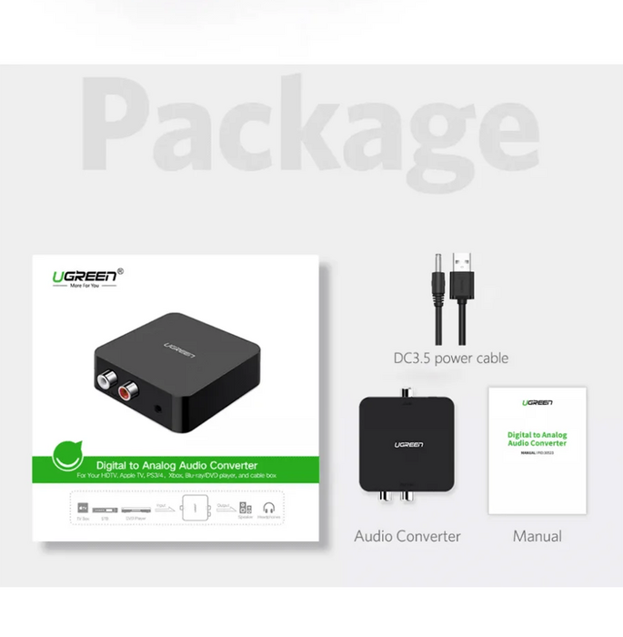 UGREEN Digital To Analog Audio Converter - Black  for sale in Egypt from Games2Egypt