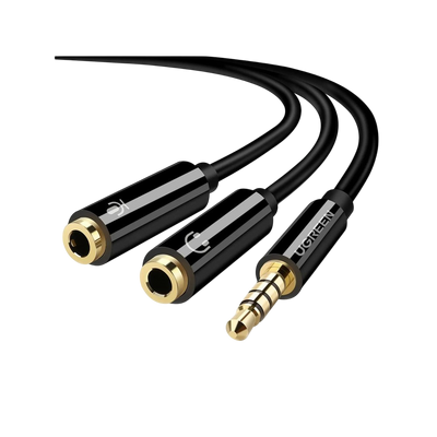 UGREEN AV141 3.5mm M to 2×3.5mm F Headphone Splitter – Black
