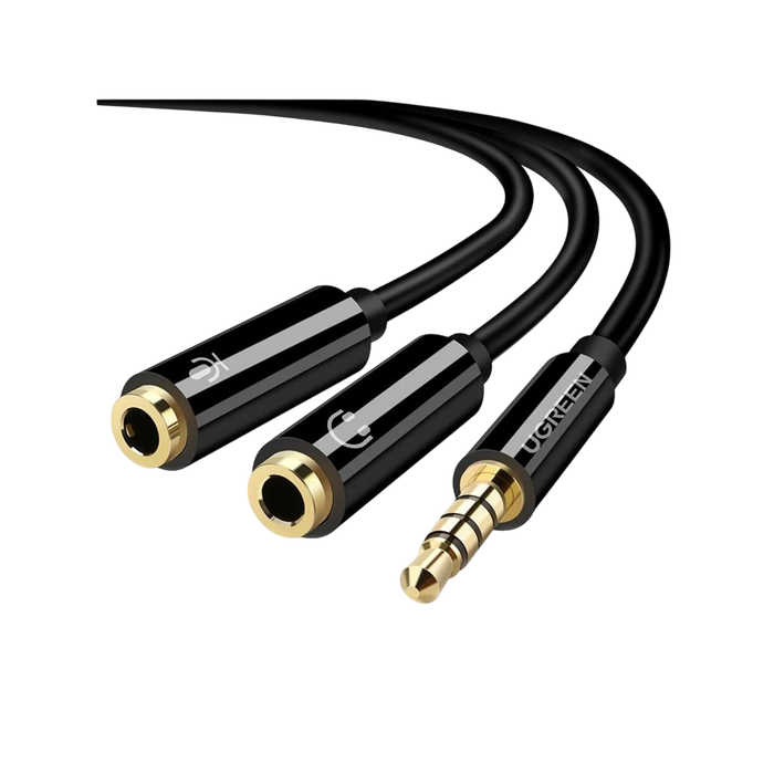 UGREEN AV141 3.5mm M to 2×3.5mm F Headphone Splitter – Black  for sale in Egypt from Games2Egypt