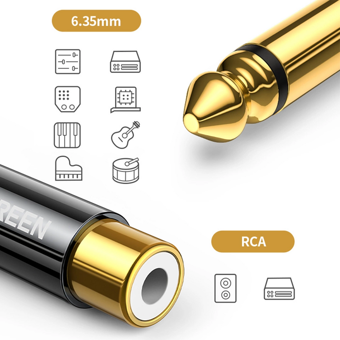 يوجرين UGREEN AV169 محوّل 6.35مم ذكر إلى RCA أنثى  للبيع في مصر من خلال Games2Egypt