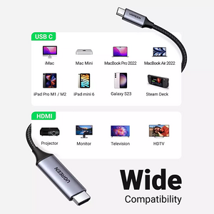 UGREEN MM142 HDMI cable To USB Type C 4K 60Hz - 1.5M   for sale in Egypt from Games2Egypt