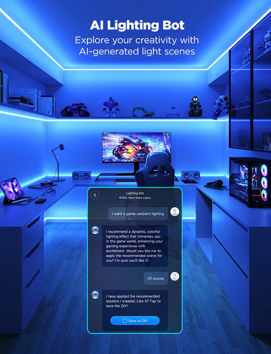 Govee H6641 Neon Rope Light for Wall Lining - 5M   for sale in Egypt from Games2Egypt