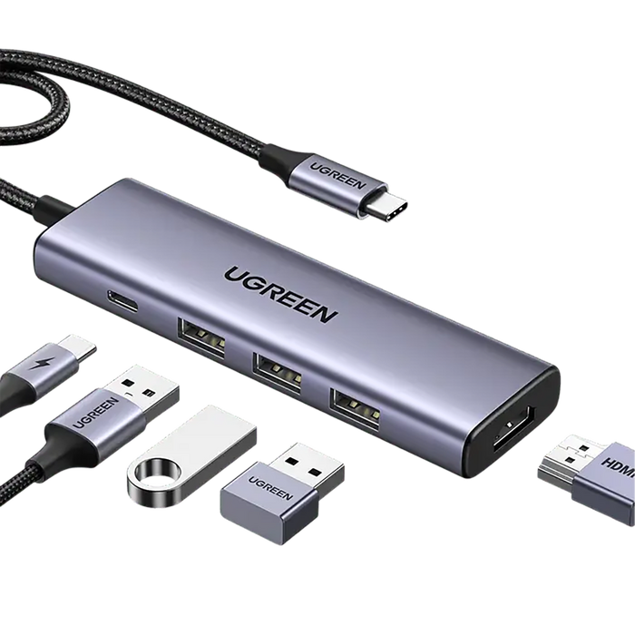 يوجرين CM511 موزّع USB-C خمس منافذ مع HDMI بدقة 4K  للبيع في مصر من خلال Games2Egypt