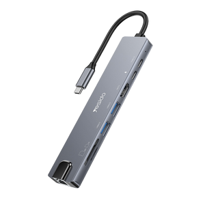 Yesido HB27 8 in 1 Aluminium Dock Hub Adapter Type-C - 100W  for sale in Egypt from Games2Egypt