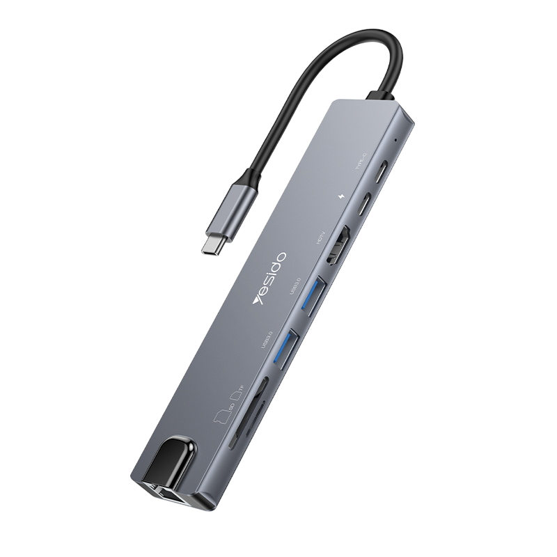 يسيدو Yesido HB27 دُوك ألومنيوم USB-C 8-في-1 – 100W – صورة 2