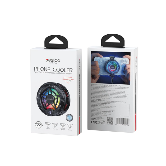 Yesido C226 RGB Magnetic Mobile Phone Cooler LED Status Display  for sale in Egypt from Games2Egypt