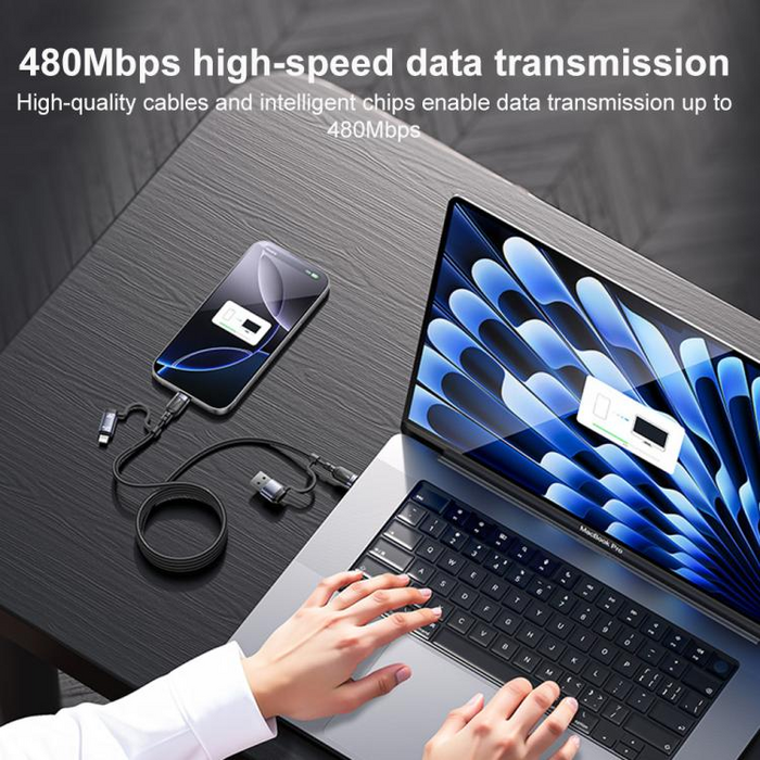 Yesido CA200 60W 4 in 1 Braided Charging Data Cable - 1.2M  for sale in Egypt from Games2Egypt