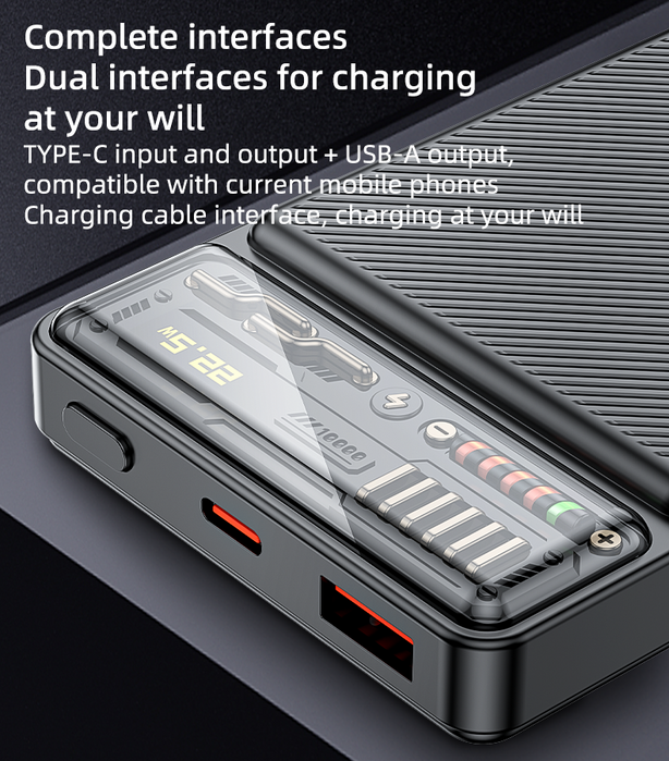 يسيدو YP53 باور بانك 10000mAh PD 20W و22.5W – أسود  للبيع في مصر من خلال Games2Egypt