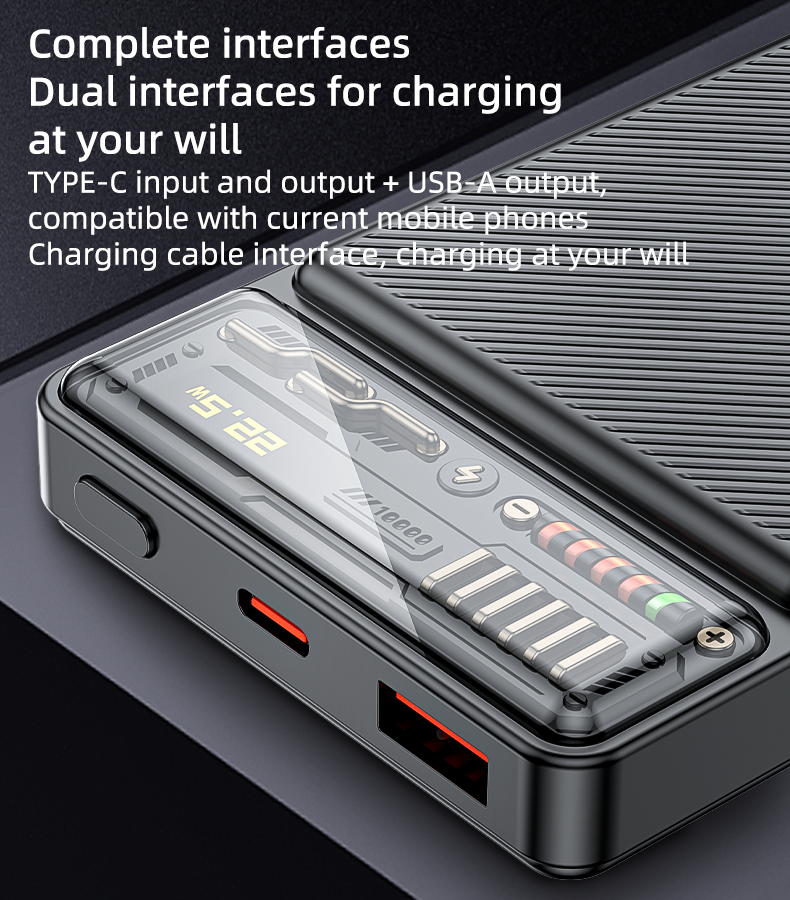 يسيدو YP53 باور بانك 10000mAh PD 20W و22.5W – أسود – صورة 4