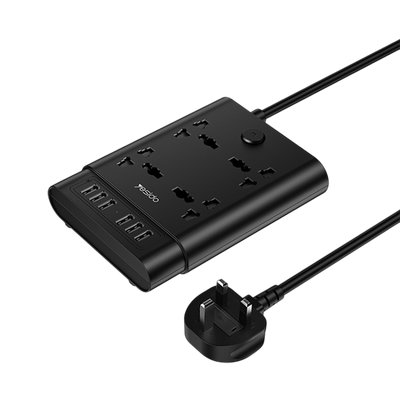 Yesido MC08 2 Meter 10 IN 1 Power Socket - Black