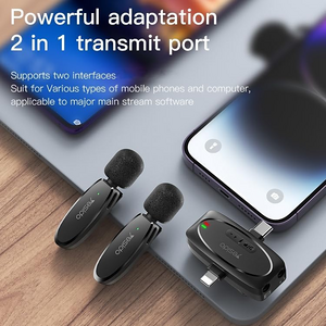 Yesido KR15 Dual Low-latency Wireless Lavalier Microphone 3 in 1 Receiver  for sale in Egypt from Games2Egypt