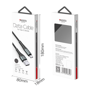 Yesido CA62 Aluminum Aloy USB to Type-C Braided Data Cable - 1.2M  for sale in Egypt from Games2Egypt