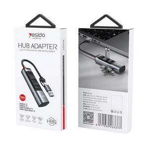 Yesido HB19 6 in 1 Hub Adapter USB Docking Station   for sale in Egypt from Games2Egypt