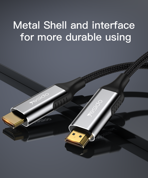 Yesido HM11 Braided HDMI 2.1 8K UHD - 1.8M - Black  for sale in Egypt from Games2Egypt