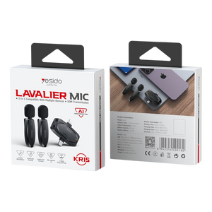 Yesido KR15 Dual Low-latency Wireless Lavalier Microphone 3 in 1 Receiver  for sale in Egypt from Games2Egypt