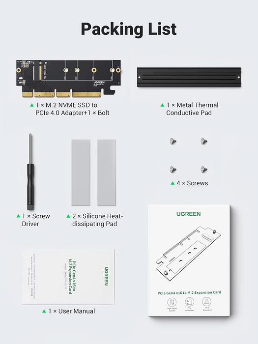 يوجرين كارت توسعة PCIe 4.0 (X16) إلى M.2 NVMe  للبيع في مصر من خلال Games2Egypt