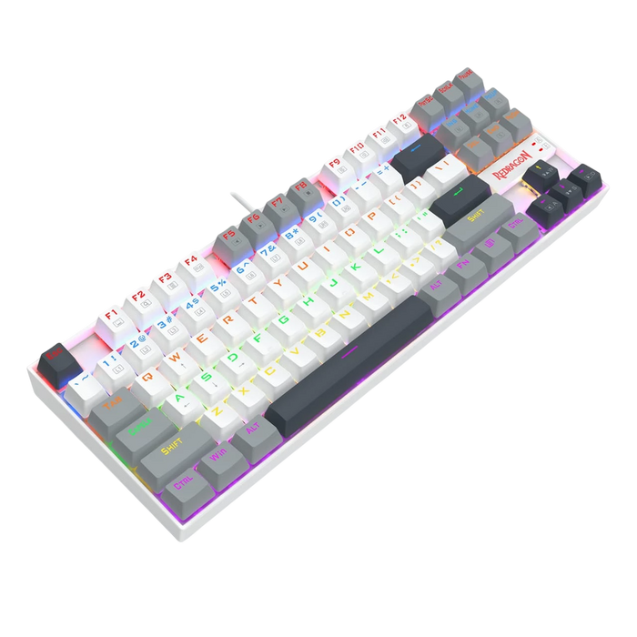 Redragon K552-WGL KUMARA Rainbow Wired Mechanical Gaming Keyboard - Red Switch - White/Gray  for sale in Egypt from Games2Egypt