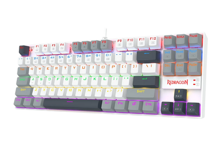 Redragon K552-WGL KUMARA Rainbow Wired Mechanical Gaming Keyboard - Red Switch - White/Gray  for sale in Egypt from Games2Egypt