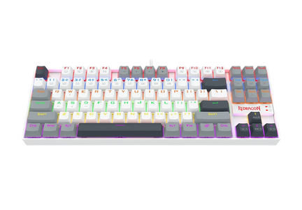 Redragon K552-WGL KUMARA Rainbow Wired Mechanical Gaming Keyboard - Red Switch - White/Gray  for sale in Egypt from Games2Egypt