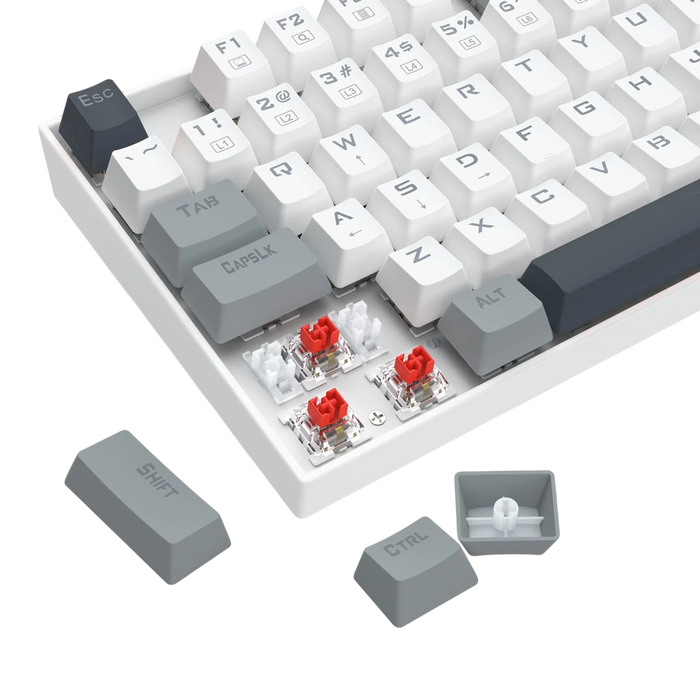 Redragon K552-WGL KUMARA Rainbow Wired Mechanical Gaming Keyboard - Red Switch - White/Gray  for sale in Egypt from Games2Egypt