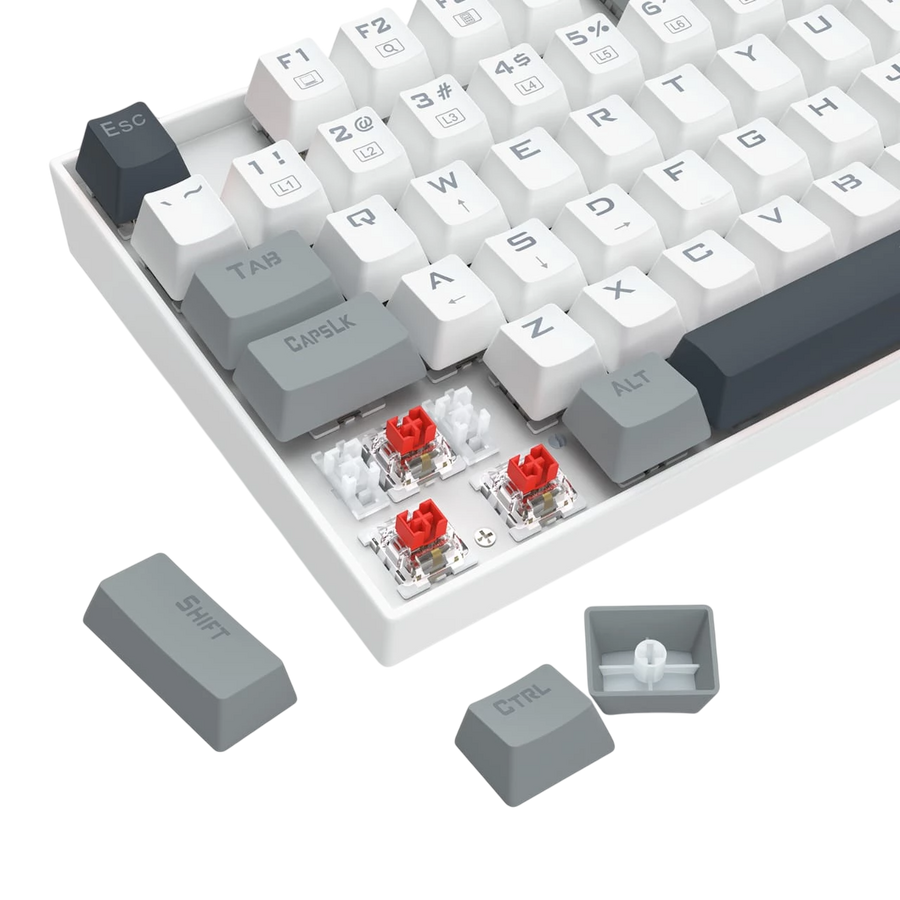 Redragon K552-WGL KUMARA Rainbow Wired Mechanical Gaming Keyboard - Red Switch - White/Gray – image 6