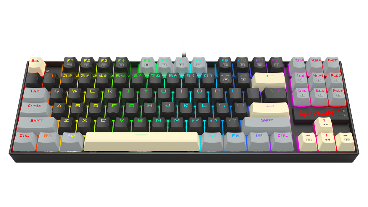 Redragon K552-LGY KUMARA Rainbow Wired Mechanical Gaming Keyboard - Red Switch - Black/Grey  for sale in Egypt from Games2Egypt