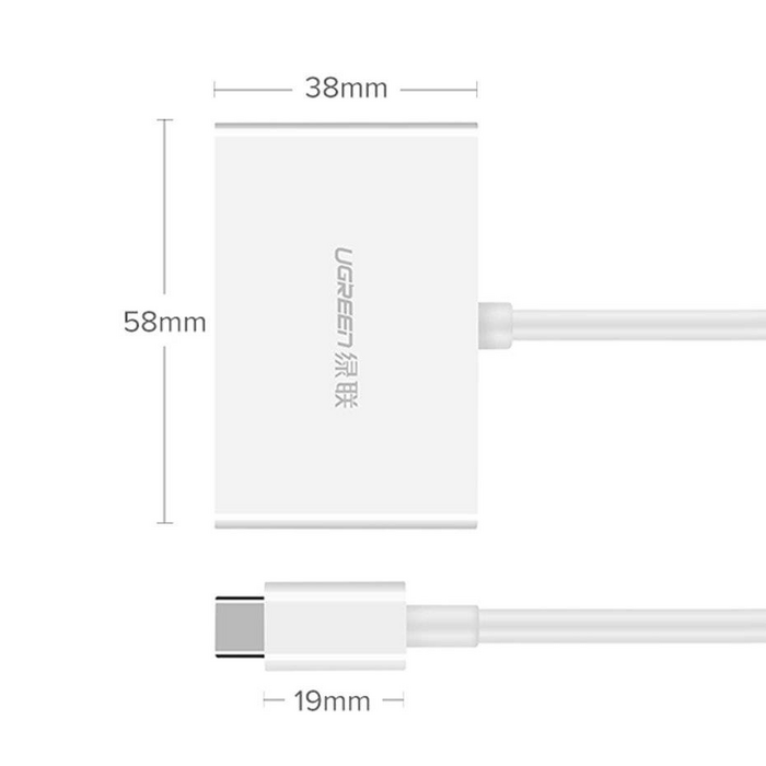 يوجرين MM123 محوّل USB-Type-C إلى HDMI + VGA – أبيض  للبيع في مصر من خلال Games2Egypt