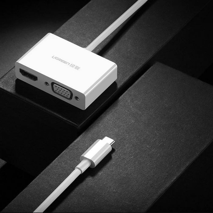 يوجرين MM123 محوّل USB-Type-C إلى HDMI + VGA – أبيض  للبيع في مصر من خلال Games2Egypt