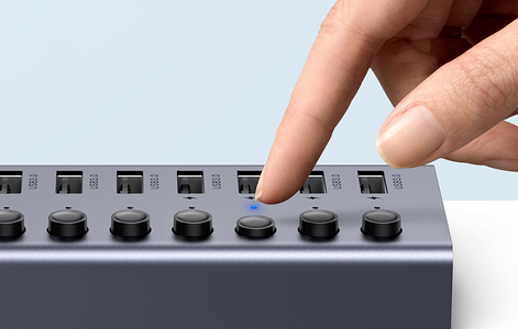 يوجرين USB-C إلى هاب 7 منافذ USB-A 3.0 مزوّد طاقة (12V)  للبيع في مصر من خلال Games2Egypt