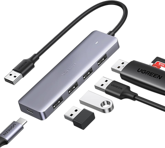 UGREEN USB 3.0 TO 4-Port USB3.0 Hub + USB-C Power Supply (5-in-1) -  for sale in Egypt from Games2Egypt